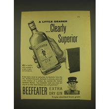 1963 Beefeater Gin Ad - A little dearer ..clearly superior