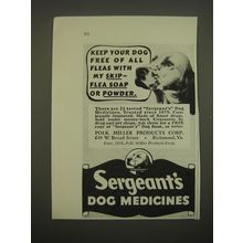 1938 Sergeant's Dog Medicines Ad - Keep your dog free of all fleas