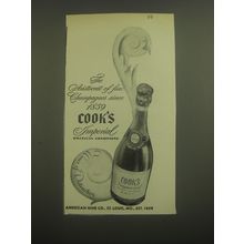 1946 Cook's Imperial Champagne Ad - The aristocrat of fine champagnes since 1859