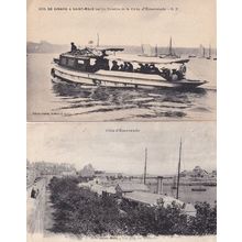 De Dinard A Saint Malo French Speedboat Cote D'Emeraude 2x WW1 Postcard