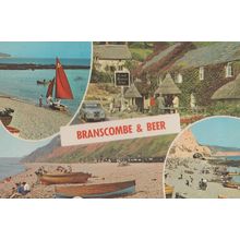 Branscombe & Beer Beer Drinking at Ye Olde Masons Arms Pub 1970s Devon Postcard
