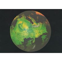 Spherised Europe From Outer Space Astronomy Map Postcard