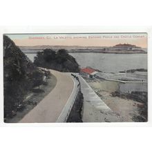 Bathing Pools and Castle Cornet La Valette Guernsey Postcard Channel Islands