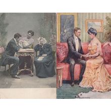 Palmistry Love Romance Fortune Telling 2x Antique Postcard s