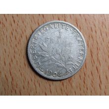 France Republic 1904 1 Franc Coin
