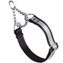 Reflective Dog Pet Martingale Collar W 1" x L 20"-26" Black