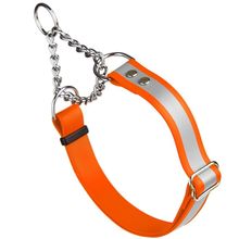 Reflective Dog Pet Martingale Collar W 1" x L 14"-20" Hunter Orange