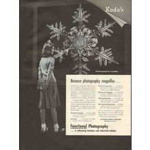 eastman kodak company 1946 photography magnifies snowflake vintage ad