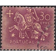 PORTUGAL, Seal of King Dinis, horseback, violet 1956, 30 centavos,