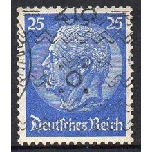 Germany 1934 Paul von Hindenburg Blue 25Pfg Used (W/mark Swastikas)