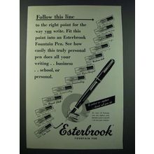 1948 Esterbrook Fountain Pen Ad - Follow This Line