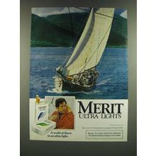 1986 Merit Ultra Lights Cigarettes Ad