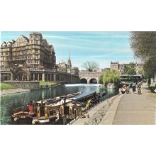 GRAND PARADE, RIVER AVON, BATH. SOMERSET unused vintage postcard by Dennis =