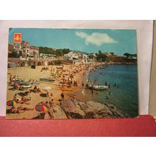 BEACH, CALELLA DE PALAFRUGELL, COSTA BRAVA, SPAIN used postcard =