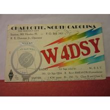 QSL card CHARLOTTE, NORTH CAROLINA, USA 1937 pm =