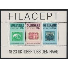 Suriname 'Filacept' Stamp Exhibition The Hague MS 1988 MNH SG#MS1388