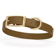 Dog Pet Collar with Brass Hardware Size M W 3/4” L 15” - 18” Coyote Brown