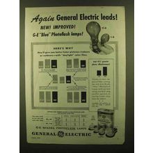 1945 G.E. 21-B & 5-B Blue Photoflash Lamps Ad