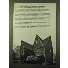 1972 American Wood Council Ad - 326 New England Winters