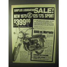 1975 CZ Jawa Sport Motorcycle Ad - Liquidation Sale!