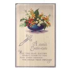A JOYOUS EASTERTIDE, used antique postcard 1947 postmark /
