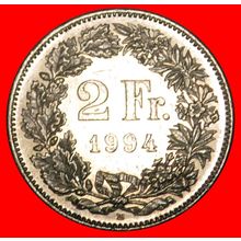 WITH STAR (1968-2021): SWITZERLAND★ 2 FRANCS 1994B! LOW START★NO RESERVE