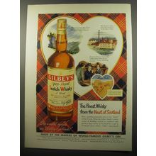 1950 Gilbey's Scotch Advertisement - finest whisky from the heart of Scotland