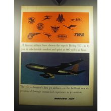 1957 Boeing 707 Airliner Ad - 11 famous airlines have chosen the superb Boeing