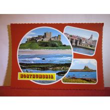 multiview, NORTHUMBRIA, NORTHUMBERLAND county unused postcard by Bamforth #