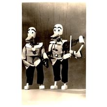 Dilly & Dally Duck Musicians At Puppet Land Marionette Real Photo Old Postcard