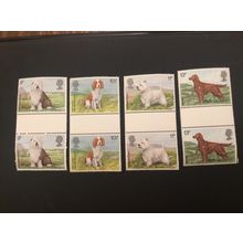 ICOLLECTZONE Great Britain 851-854 Gutter Pairs VF NH Dogs