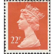 GB, Queen Elizabeth Machin, red 1990, 22p, #2