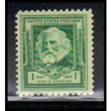 864 1c Henry Longfellow Fine MNH KA2522