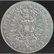 1876 A Germany 2 Mark Silver Coin Prussia