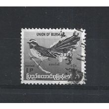 Burma.O196 1p White-browed Fantail (Black).Fine Used.Jul25a
