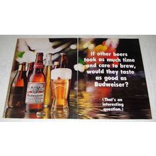 1969 Budweiser Beer Ad - Time and Care to Brew