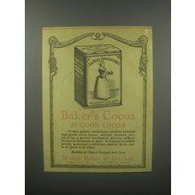 1913 Baker's Cocoa Advertisement