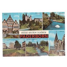 multiview, PADERBORN, GERMANY used vintage postcard 1973 postmark =