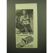 1950 Thomas' Protein Bread Ad - Keep your middle age young