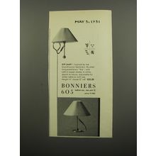 1951 Bonniers 605 Kip Lamp Advertisement