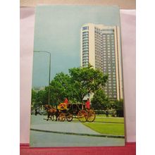 ROYAL STATE COACH, HILTON HOTEL, LONDON used postcard by Harvey Barton 1983 pm #