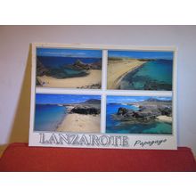multiview, PLAYA DE PAPAGAYO, LANZAROTE, ISLAS CANARIA used postcard 2007 pm =