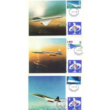 Concorde Plane 1969 Bristol First Day Of Issue 3x Postcard FDC Cover s