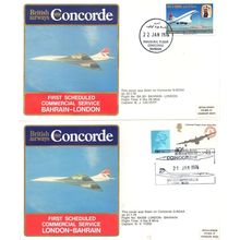 Bahrain To London Concorde FIRST FLIGHT 2x 1976 FDC s