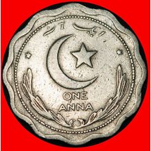 Ⰶ STAR & CRESCENT ERROR (1948-1951): PAKISTAN ★ 1 ANNA 1949★LOW START★NO RESERVE