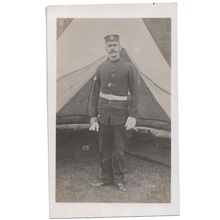 Postcard RPPC UK St John Ambulance first aider tent uniform unposted
