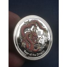 Year of the Dragon Silver coin comes in a protective plastic case Australian