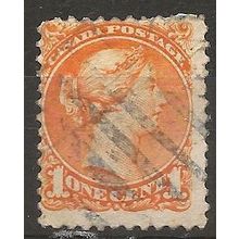 Canada 1870 SG72 1c Bright Orange Perf 12 Good/Fine Used ..