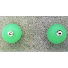 Light Green Opal Glass Crystal 6mm Stud Earrings