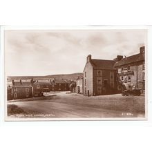 South West Corner Reeth Showing the Black Bull Hotel North Yorkshire RP Postcard